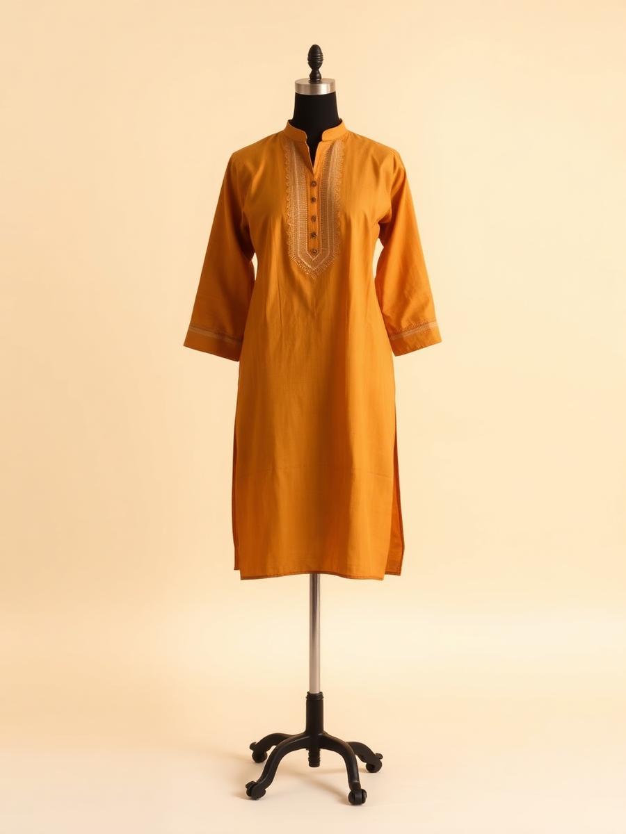 Khandua Ochre Silk Kurti